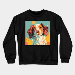 Retro Brittany: Pastel Pup Revival Crewneck Sweatshirt